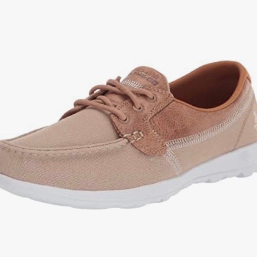 Skechers Women's Go Walk Lite Tan Boat Shoes